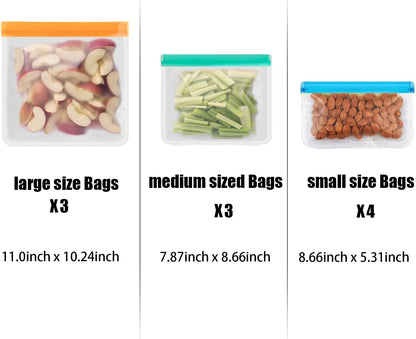 Reusable Snack Bags, BPA Free PEVA, Small Snack Size