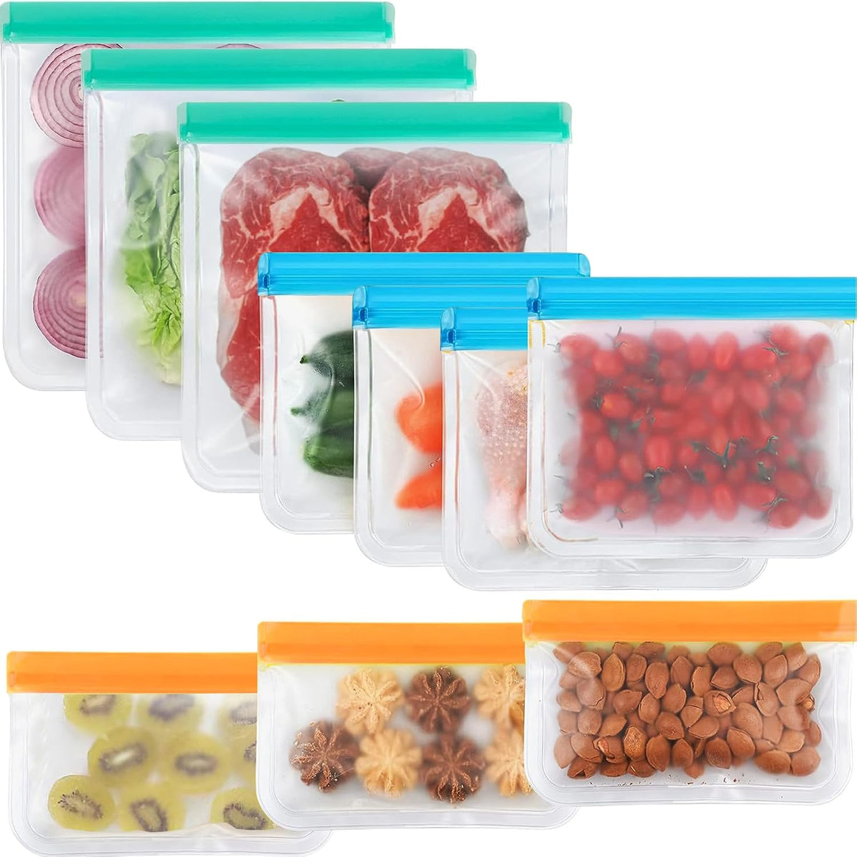 Reusable Snack Bags, BPA Free PEVA, Small Snack Size