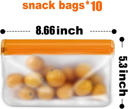 Reusable Snack Bags, BPA Free PEVA, Small Snack Size