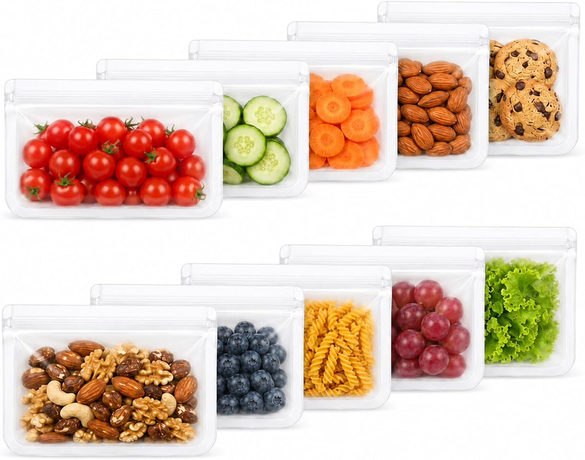 Reusable Snack Bags, BPA Free PEVA, Small Snack Size