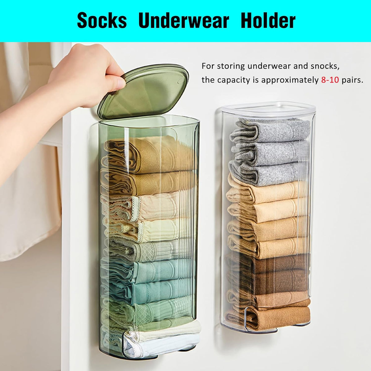Grocery Plastic Bag Dispenser Holder, Sock Underwear Organizer Wall Mount Multifunctional Bag Saver Kitchen Storage Holder for Storing Socks Ties Plastic Bag