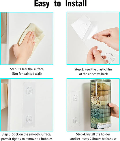 Grocery Plastic Bag Dispenser Holder, Sock Underwear Organizer Wall Mount Multifunctional Bag Saver Kitchen Storage Holder for Storing Socks Ties Plastic Bag