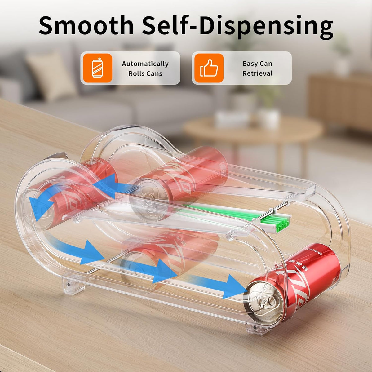 Soda Can Organizer for Refrigerator, Drink Organizer for Fridge, Automatic Rolling Can Dispenser Holder, Organize 10 Pcs Standard 11.15oz or 12oz Short Cans (1 Pack)