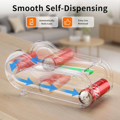 Soda Can Organizer for Refrigerator, Drink Organizer for Fridge, Automatic Rolling Can Dispenser Holder, Organize 10 Pcs Standard 11.15oz or 12oz Short Cans (1 Pack)