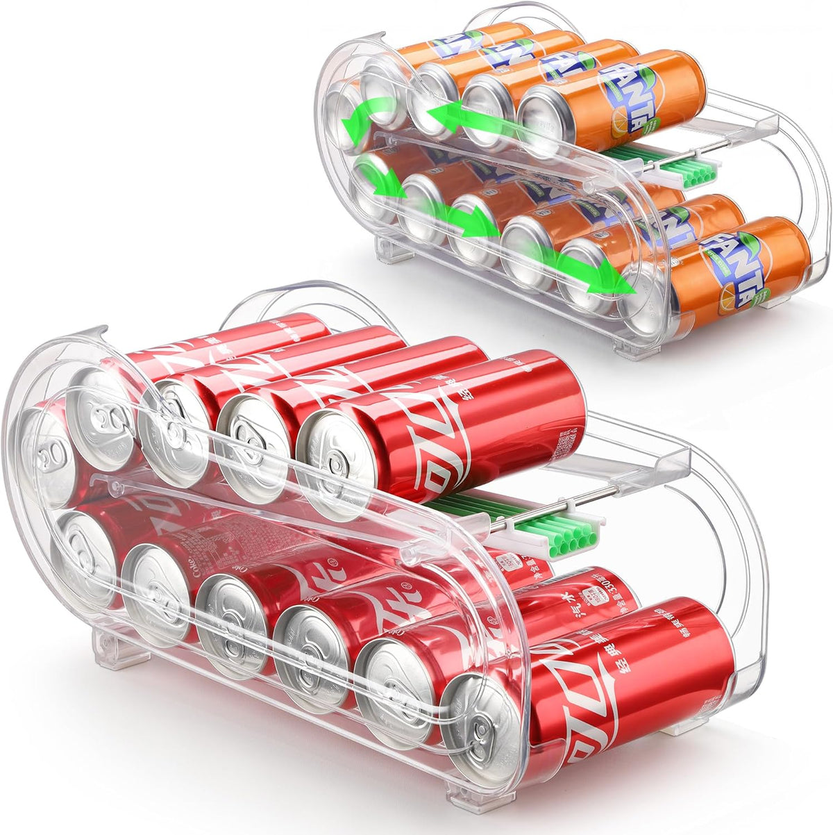 Soda Can Organizer for Refrigerator, Drink Organizer for Fridge, Automatic Rolling Can Dispenser Holder, Organize 10 Pcs Standard 11.15oz or 12oz Short Cans (1 Pack)