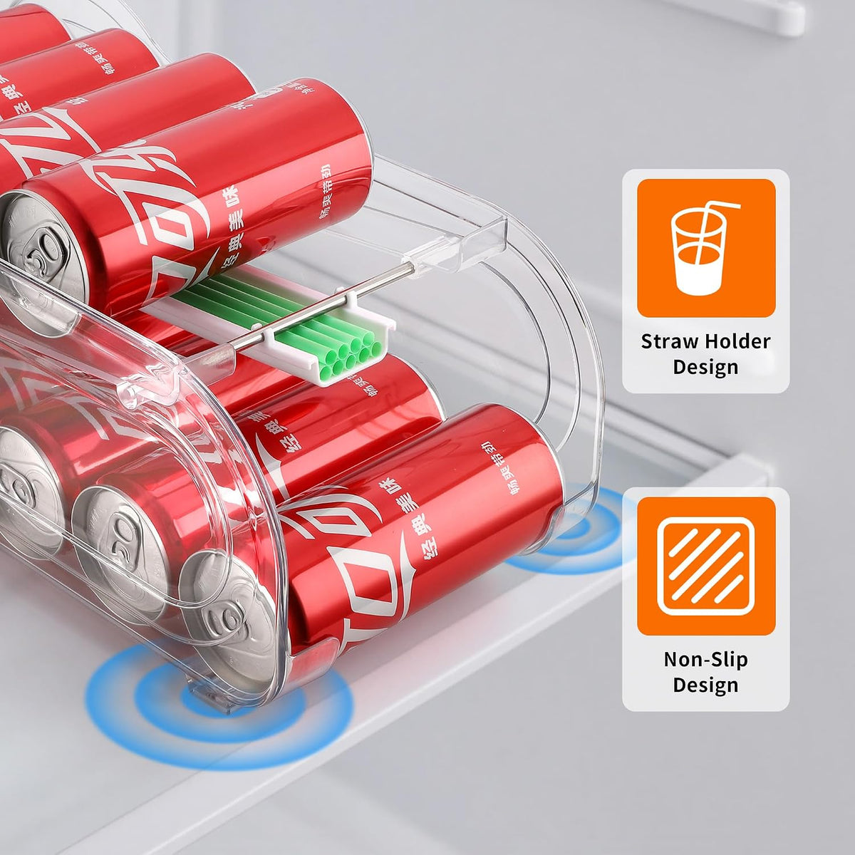 Soda Can Organizer for Refrigerator, Drink Organizer for Fridge, Automatic Rolling Can Dispenser Holder, Organize 10 Pcs Standard 11.15oz or 12oz Short Cans (1 Pack)