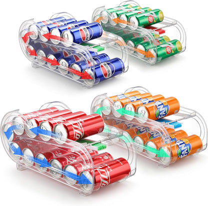 Soda Can Organizer for Refrigerator, Drink Organizer for Fridge, Automatic Rolling Can Dispenser Holder, Organize 10 Pcs Standard 11.15oz or 12oz Short Cans (1 Pack)