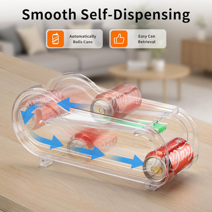 Soda Can Organizer for Refrigerator, Drink Organizer for Fridge, Automatic Rolling Can Dispenser Holder, Organize 10 Pcs Standard 11.15oz or 12oz Short Cans (1 Pack)