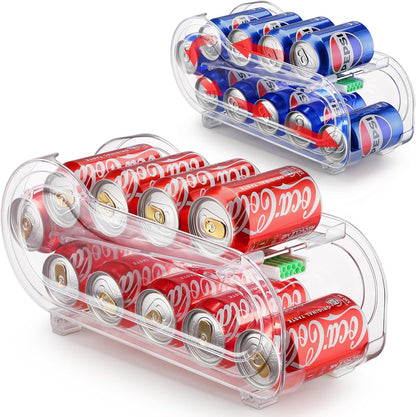 Soda Can Organizer for Refrigerator, Drink Organizer for Fridge, Automatic Rolling Can Dispenser Holder, Organize 10 Pcs Standard 11.15oz or 12oz Short Cans (1 Pack)
