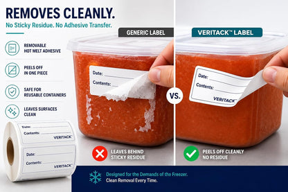 ™ 1000 Removable Food Labels for Containers, 1" x 2", Freezer & Refrigerator Date Stickers, Easy to Write, No Residue, Meal Prep & Restaurant Use