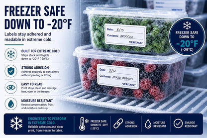 ™ 1000 Removable Food Labels for Containers, 1" x 2", Freezer & Refrigerator Date Stickers, Easy to Write, No Residue, Meal Prep & Restaurant Use