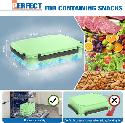 Chilled Portable Snackle Box Container with Ice Pack, Beach Essentials for Summer, Divided Serving Tray with Insulated Bag, Snack Containers for Road Trip Charcuterie Snack Picnic, Peony