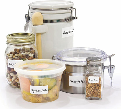 Erasable Food Labels Starter Kits With Pen & Erasers, Reusable Label Multi-Color, Freezer, Microwave & Dishwasher Safe Kitchen Tool for All-Purpose Meal Organization