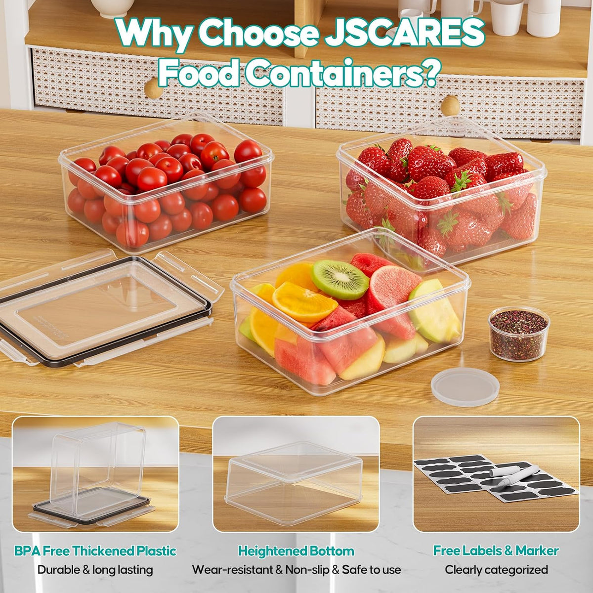 52 PCS Food Storage Containers with Lids Airtight (26 Lids & 26 Containers) | Reusable Plastic Leakproof Meal-Prep Container for Kitchen Storage Organization Microwave/Dishwasher Safe with Labels & Pen