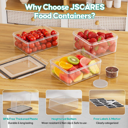52 PCS Food Storage Containers with Lids Airtight (26 Lids & 26 Containers) | Reusable Plastic Leakproof Meal-Prep Container for Kitchen Storage Organization Microwave/Dishwasher Safe with Labels & Pen