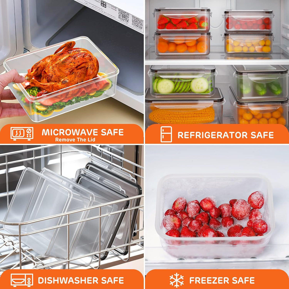 52 PCS Food Storage Containers with Lids Airtight (26 Lids & 26 Containers) | Reusable Plastic Leakproof Meal-Prep Container for Kitchen Storage Organization Microwave/Dishwasher Safe with Labels & Pen