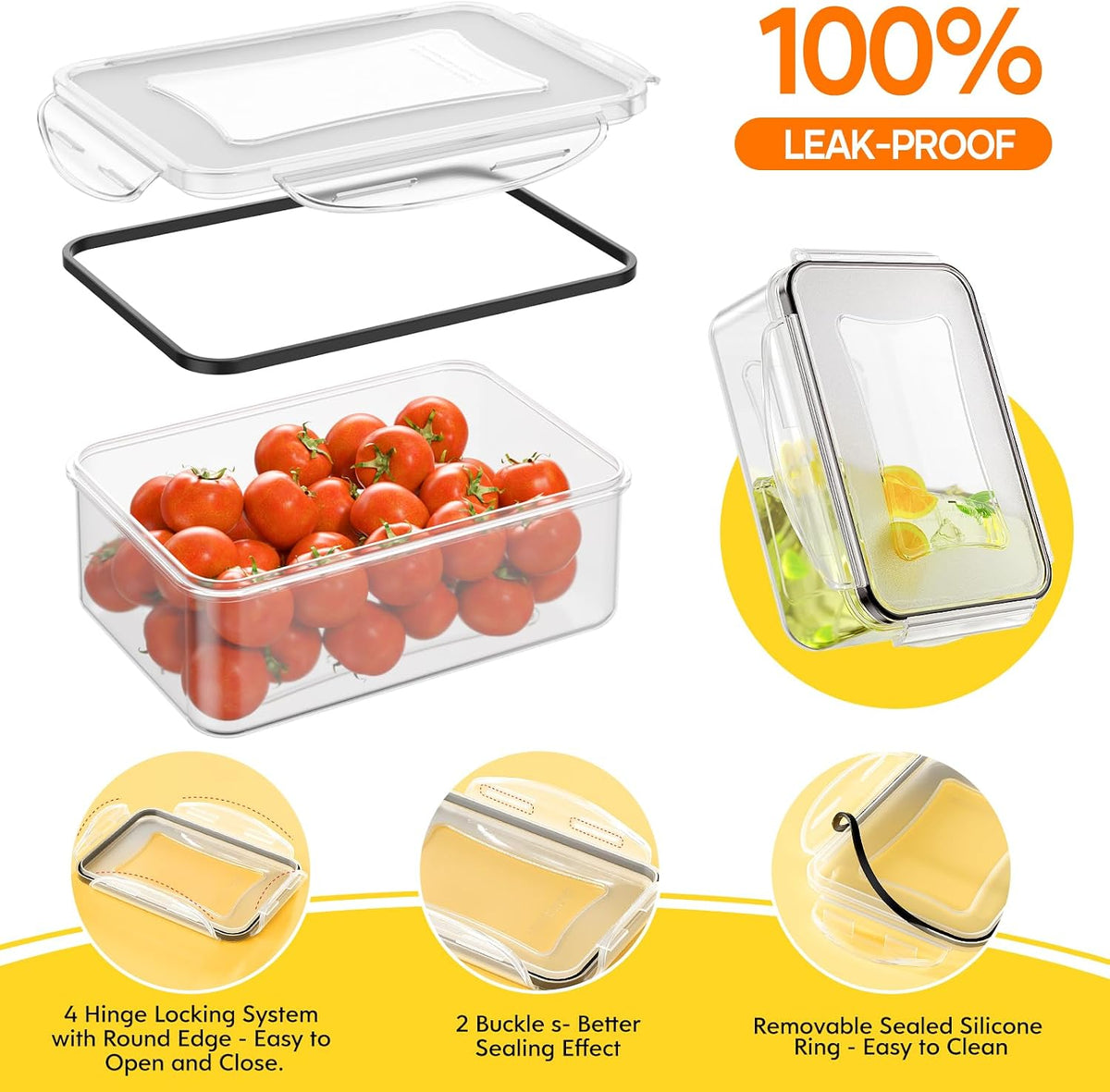 52 PCS Food Storage Containers with Lids Airtight (26 Lids & 26 Containers) | Reusable Plastic Leakproof Meal-Prep Container for Kitchen Storage Organization Microwave/Dishwasher Safe with Labels & Pen