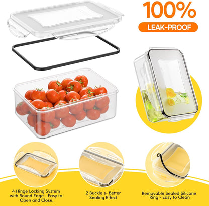 52 PCS Food Storage Containers with Lids Airtight (26 Lids & 26 Containers) | Reusable Plastic Leakproof Meal-Prep Container for Kitchen Storage Organization Microwave/Dishwasher Safe with Labels & Pen