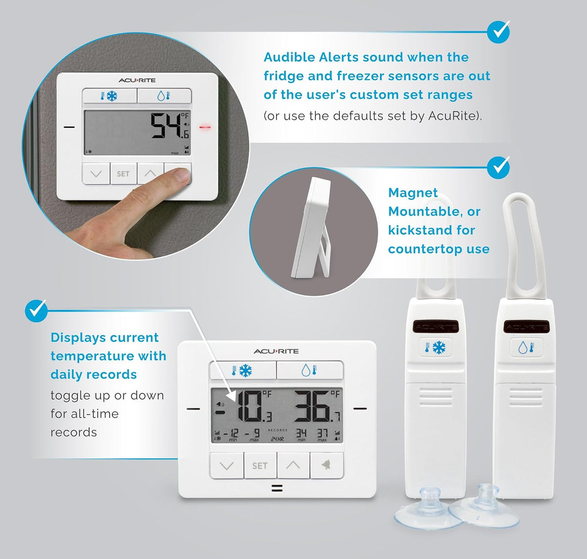 (00515M) Wireless Fridge and Freezer Thermometer with Alarm