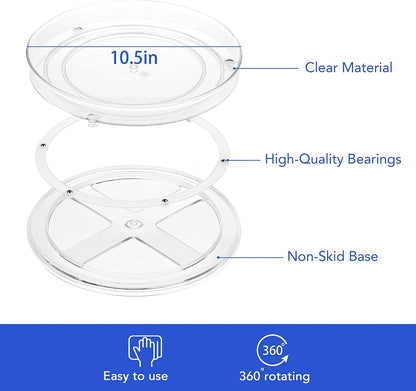 Lazy Susan Turntable, 10.5 Inch Spinning Cabinet Organizer