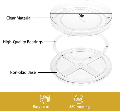 Lazy Susan Turntable, 10.5 Inch Spinning Cabinet Organizer
