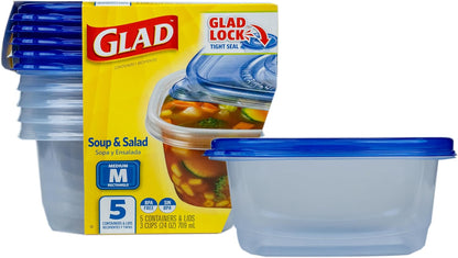 Glad GladWare Medium Rectangle Food Storage Containers, 24 Oz