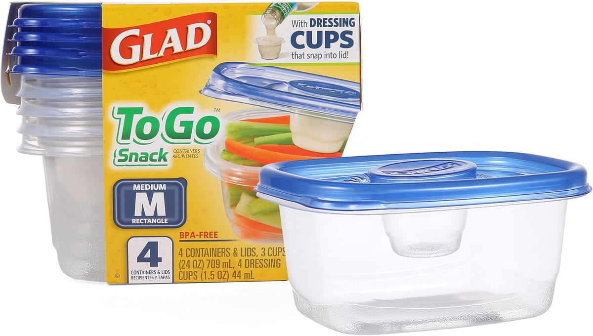 Glad GladWare Medium Rectangle Food Storage Containers, 24 Oz