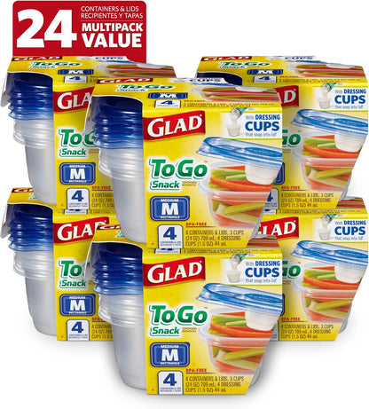 Glad GladWare Medium Rectangle Food Storage Containers, 24 Oz