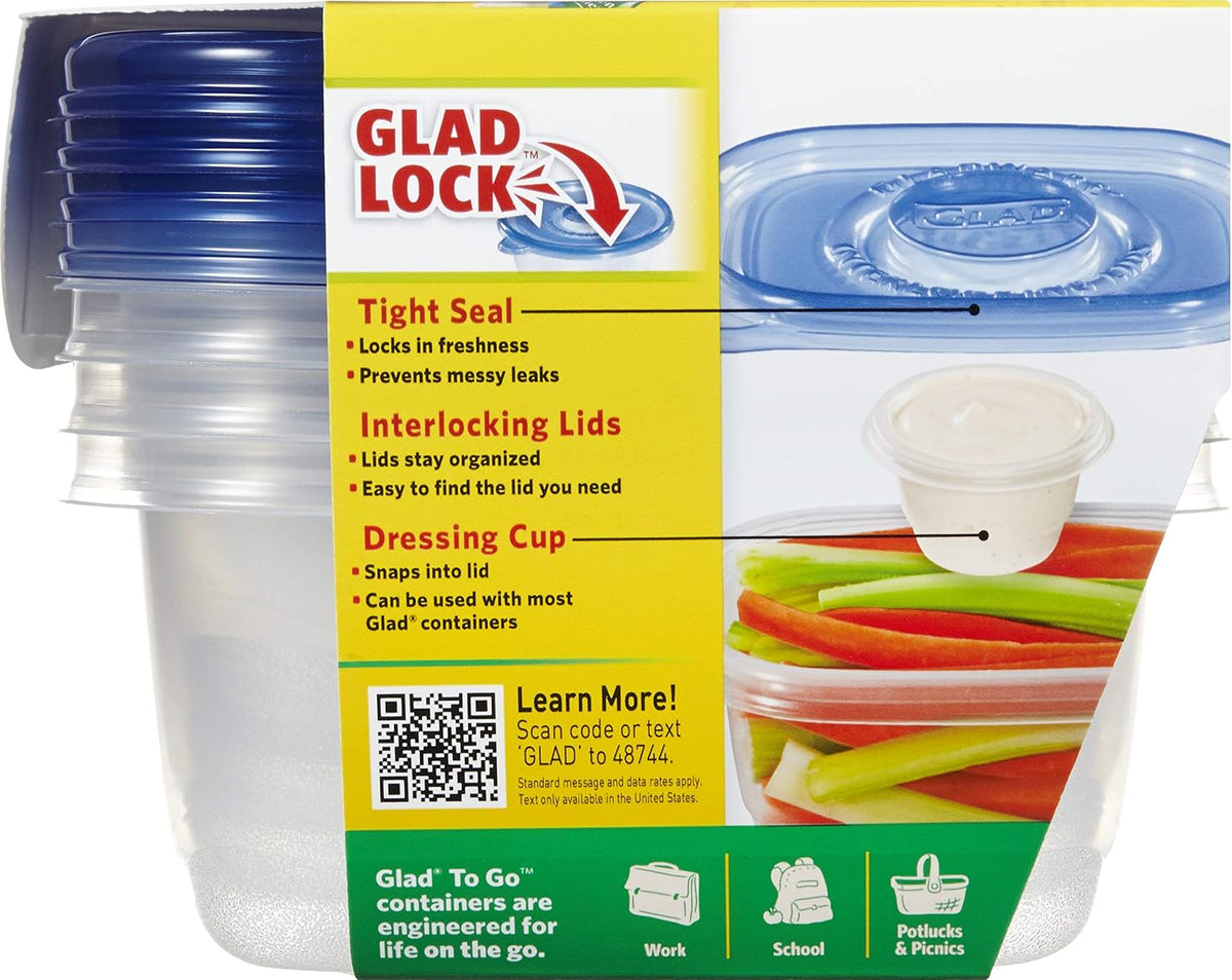 Glad GladWare Medium Rectangle Food Storage Containers, 24 Oz