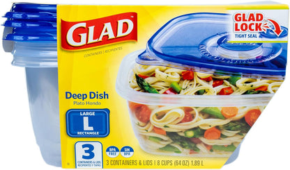 Glad GladWare Medium Rectangle Food Storage Containers, 24 Oz