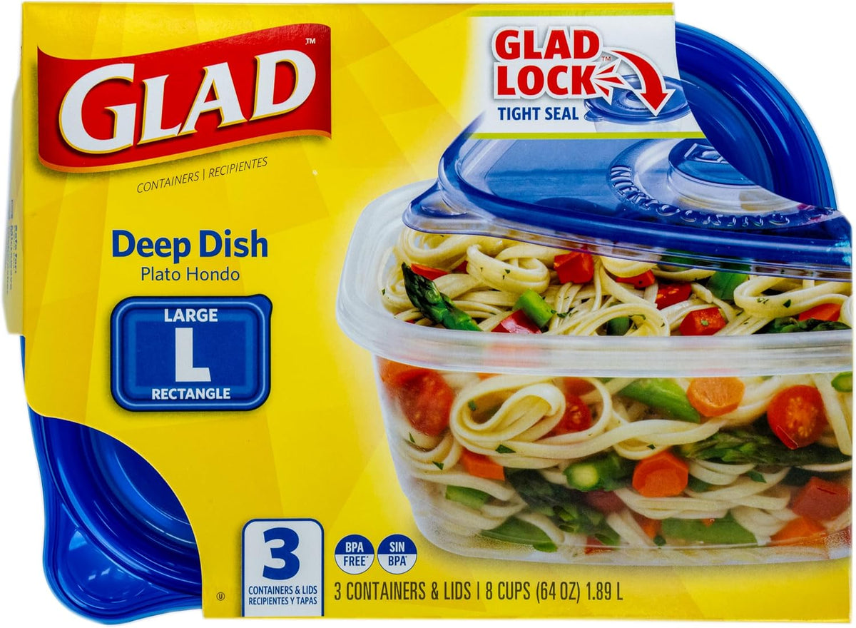 Glad GladWare Medium Rectangle Food Storage Containers, 24 Oz