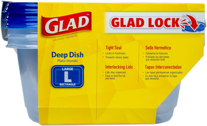 Glad GladWare Medium Rectangle Food Storage Containers, 24 Oz