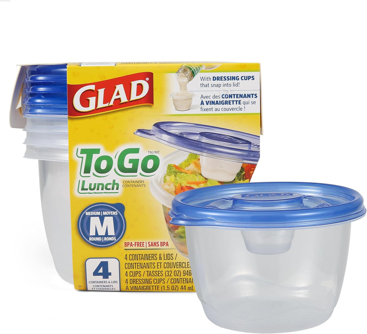 Glad GladWare Medium Rectangle Food Storage Containers, 24 Oz