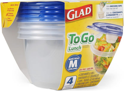 Glad GladWare Medium Rectangle Food Storage Containers, 24 Oz