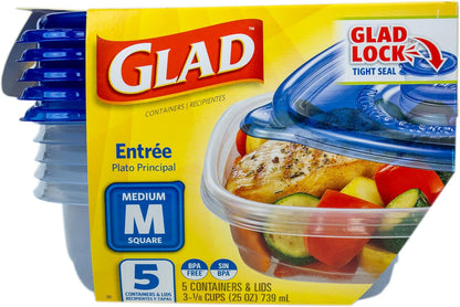 Glad GladWare Medium Rectangle Food Storage Containers, 24 Oz