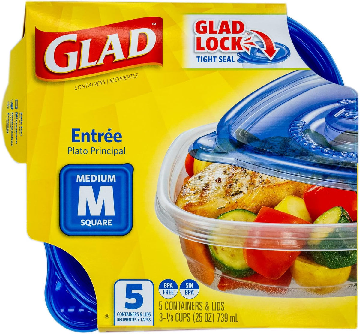 Glad GladWare Medium Rectangle Food Storage Containers, 24 Oz