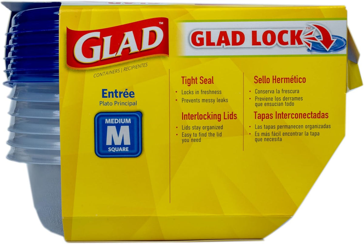 Glad GladWare Medium Rectangle Food Storage Containers, 24 Oz