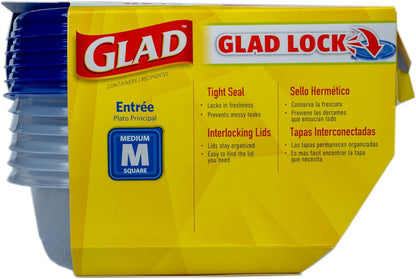 Glad GladWare Medium Rectangle Food Storage Containers, 24 Oz