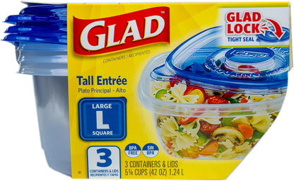 Glad GladWare Medium Rectangle Food Storage Containers, 24 Oz