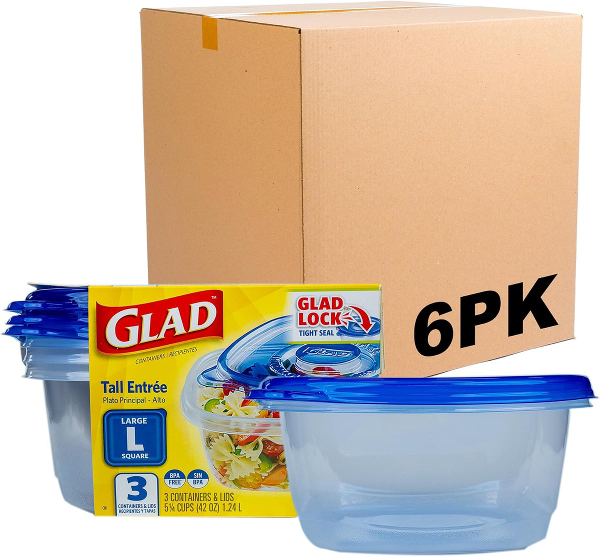 Glad GladWare Medium Rectangle Food Storage Containers, 24 Oz