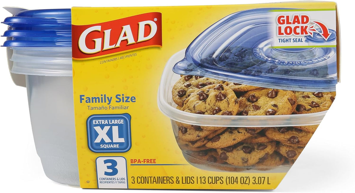 Glad GladWare Medium Rectangle Food Storage Containers, 24 Oz
