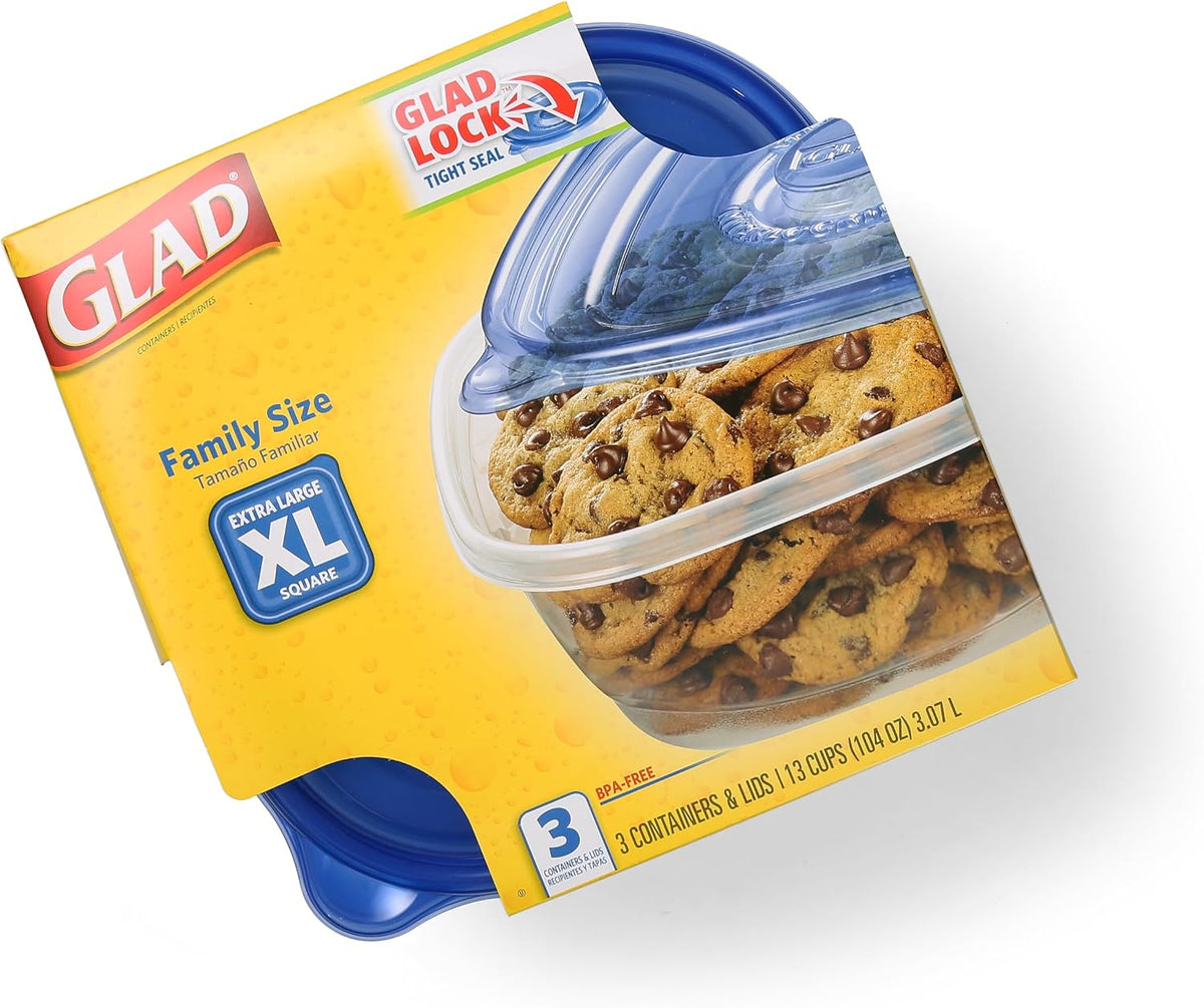 Glad GladWare Medium Rectangle Food Storage Containers, 24 Oz