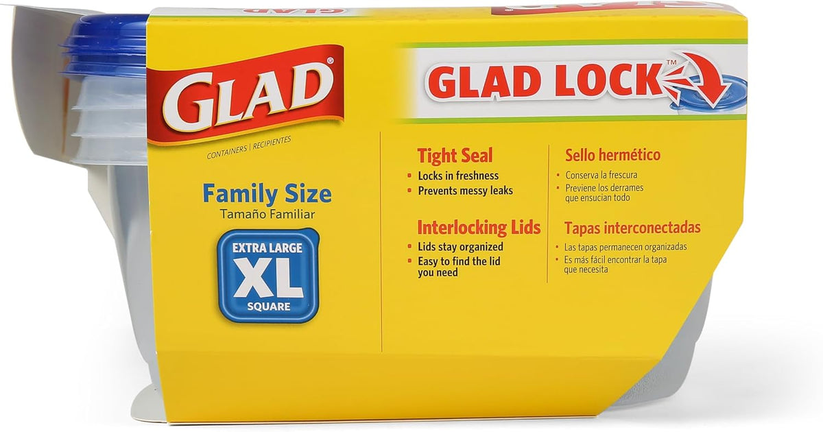 Glad GladWare Medium Rectangle Food Storage Containers, 24 Oz