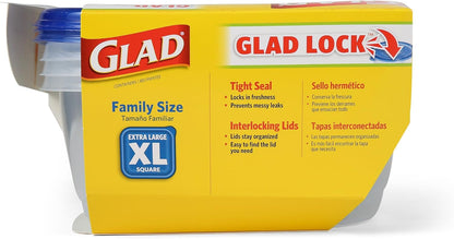 Glad GladWare Medium Rectangle Food Storage Containers, 24 Oz