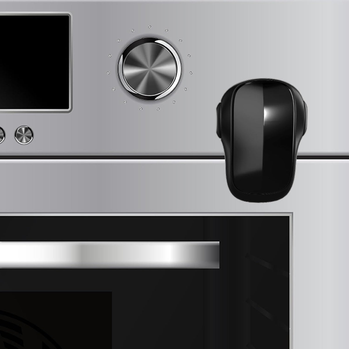 Oven Lock Childproof, Oven Front Door Lock Child Safety, Strong Adhesive Easy to Install, Heat-Resistant, Black