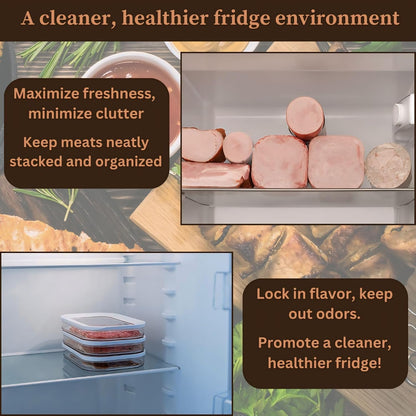 3-Layer Deli Meat Container for Fridge with Tong, Stackable Lunch Meat Storage Box, Airtight Deli Container with Lids for Refrigerator, Food Storage Organizer for Cold Cuts, Ham, Turkey & Salami