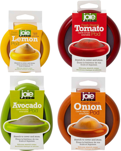Joie Food Saver Set, Reusable Food Storage Stretch Pods Ideal for Avocados, Tomatoes, Onions, and Lemons, Stores Leftover Half For Fresh Keeping