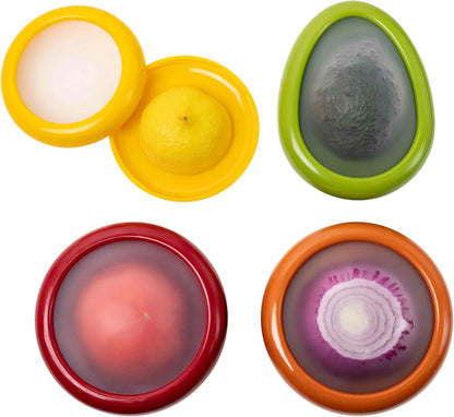 Joie Food Saver Set, Reusable Food Storage Stretch Pods Ideal for Avocados, Tomatoes, Onions, and Lemons, Stores Leftover Half For Fresh Keeping