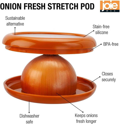 Joie Food Saver Set, Reusable Food Storage Stretch Pods Ideal for Avocados, Tomatoes, Onions, and Lemons, Stores Leftover Half For Fresh Keeping