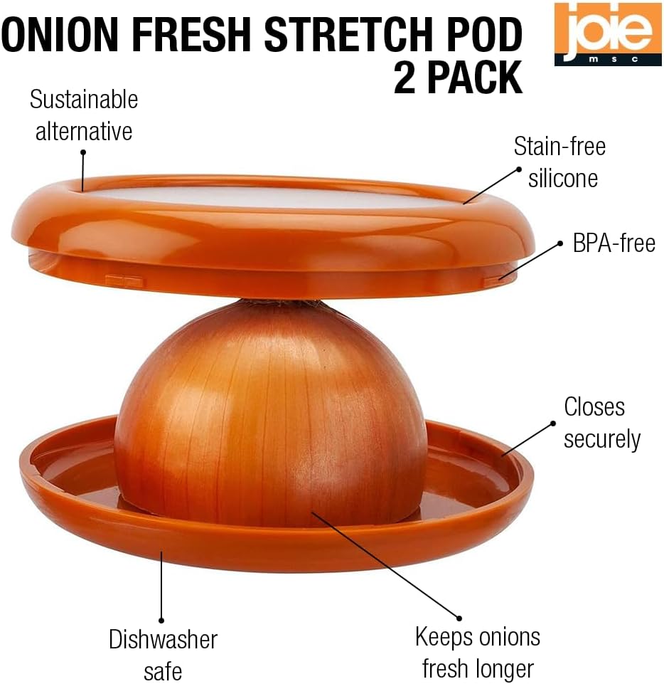 Joie Food Saver Set, Reusable Food Storage Stretch Pods Ideal for Avocados, Tomatoes, Onions, and Lemons, Stores Leftover Half For Fresh Keeping